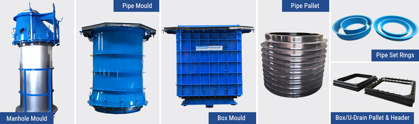 Dry Cast Concrete Pipe Mould, Manhole Mould, Box Mould, Pipe Pallet, Pipe Set Rings Manufacturer and Supplier in India 
